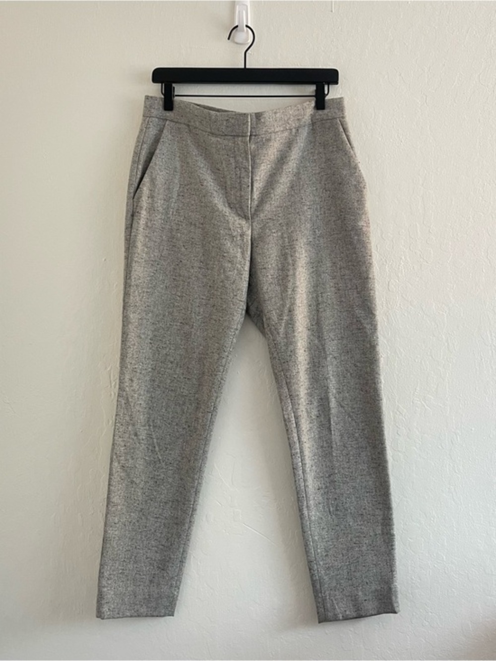 COS Heathered Gray Wool Silk Blend High Rise Trouser Womens Size 6 Workwear